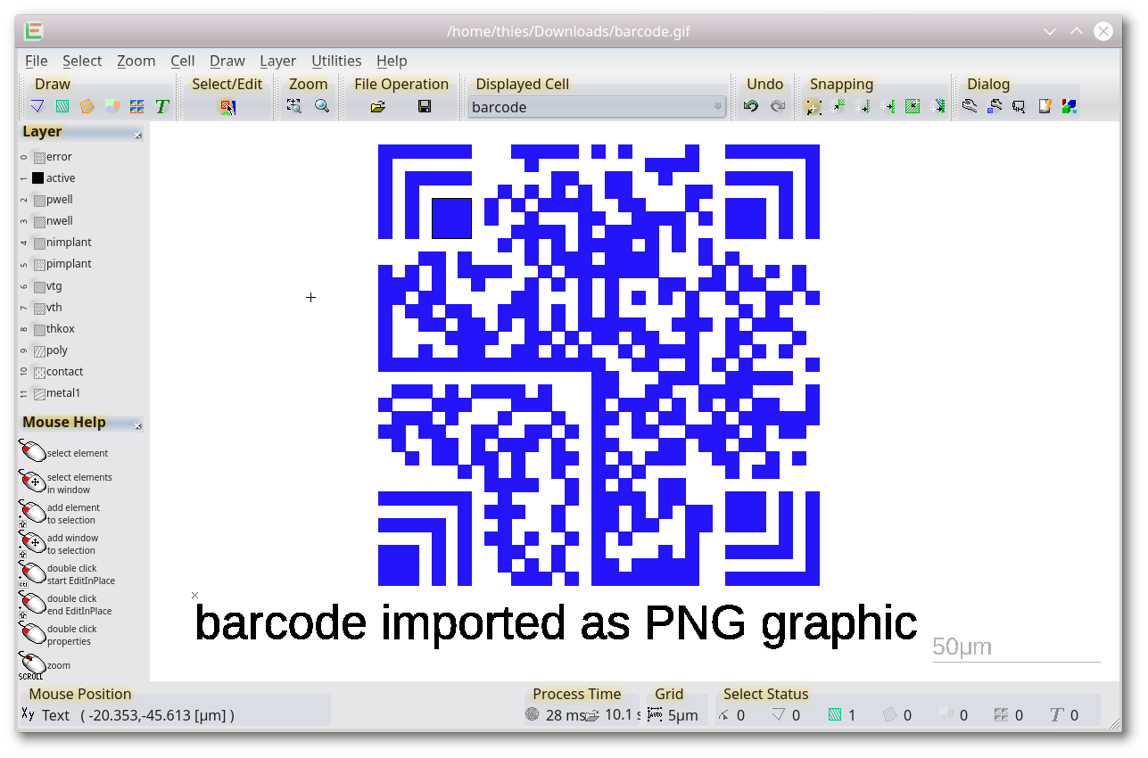 import of a PNG graphic