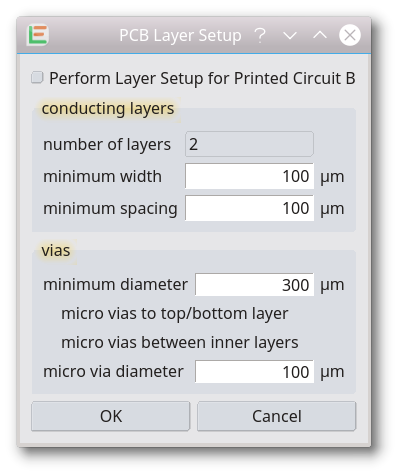 Printed Circuit Board layer setup