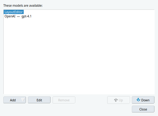 Language models, with LayoutEditor and one added model